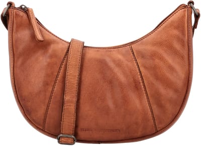 Hide & Stitches Paint Rock Schoudertas - Leren Tas - Crossbody - Dames Tas - Verstelbare Schouderband - Tijdloos Design - Leren Dames Tas - Cognac