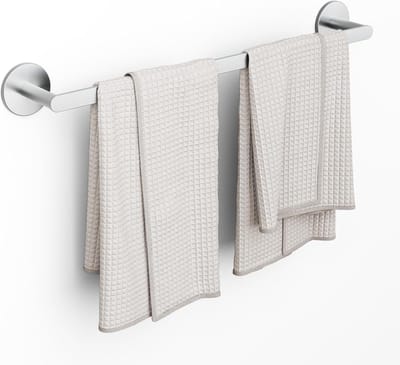 CECIPA max Handdoekrek dubbel 60 cm - Zonder boren - Handdoekstang - voor 2 handdoekjes - RVS - Badkamer Rek voor Handdoeken - Handdoekhouder - Inclusief Montageset - Zilver