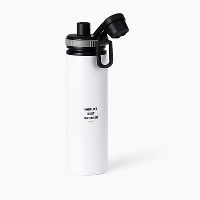 Hacebo® - world's best brother It's true we checked waterfles met draaidop grijs - Broer - werelds beste broer - verjaardag - cadeautje voor broer - broer artikelen - kado - geschenk - water fles - 850ML