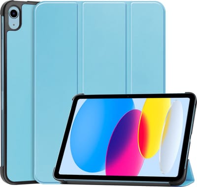 Hoesje - Geschikt voor Apple iPad A16/A18 (2022/2025/2026) - 10.9 & 11 inch (10e, 11e & 12e generatie) - Dun & Stevig - Hardcover Book Case - Trifold Bookcase Hoes - Hard Cover - Tablethoes - Lichtblauw