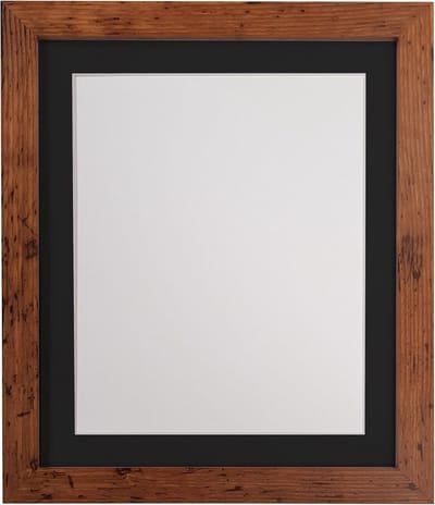 Houten Fotolijst Vintage met Zwarte Passe-partout voor 20x15 cm Glas