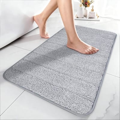 Zacht antislip badkamertapijt 50 x 80 cm - Wasbaar hoogpolig microvezel douchemat