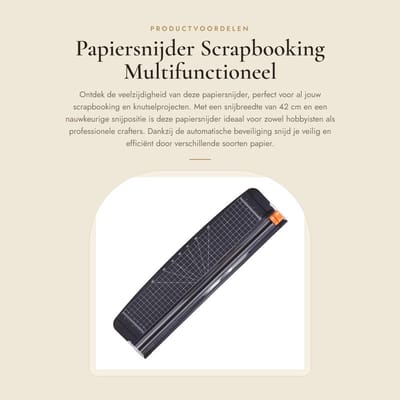 Dailygoods- Papiersnijder 42 cm - Schuifpapiersnijder - Multifunctioneel Snijgereedschap - Gebruiksvriendelijk Ontwerp - Automatische Beveiliging - Ideaal voor Crafting - Papiertrimmer
