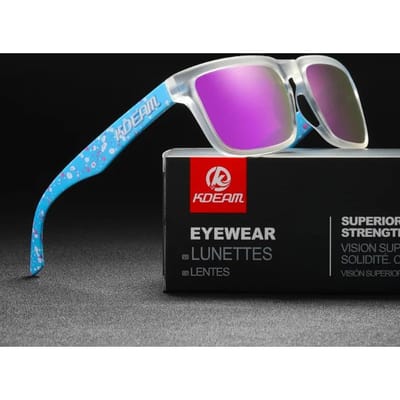 Nieuw KDEAM Merk Hoge Kwaliteit Vierkante Zonnebril voor Heren Sport Gepolariseerde Zonnebril 2025 Reflecterende Coating Kleurrijke Lens UV400 Only Sunglasses