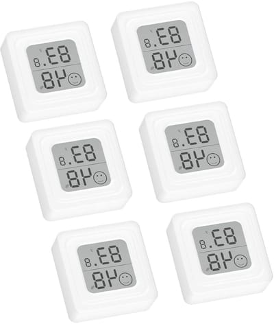 Digitale Hygrometer Thermometer - Mini LCD Meter - Binnenklimaat Monitoren - Vochtige Droge Indicator - 6 Stuks - Wit