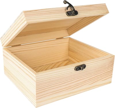 Houten Doos met Deksel, 20 x 15 x 9 cm, Ideaal voor Sieraden, Cadeaus en Feestjes