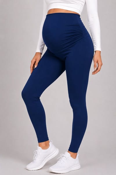 SparkNine Mamamove maternity legging - L - blauw - zachte stof - comfortabel & ondersteunend - rekbaar - zwangerschapslegging