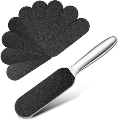 Dailygoods- Voetvijl - Eeltverwijderaar - Voetschuurmachine - Schuurpapier - Pedicuregereedschap - 1 stuk + 10 stuks