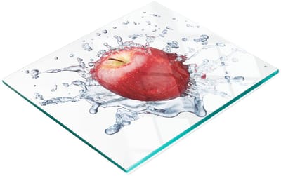 Keukenplank van gehard glas met decoratieve appel- en waterafbeeldingen, 60x52 cm