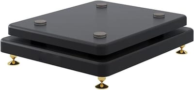 Luidspreker Isolatie Stand - Subwoofer Stabilizer Basis - Audio Optimalisatie - Antislip Bodempad Koperen Spikes - 35cm x 35cm