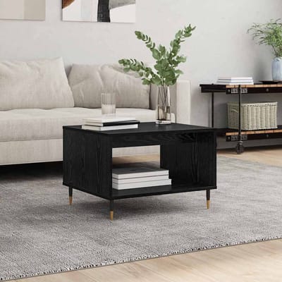 vidaXL - Salontafel - Zwart - eiken - 60 - x - 50 - x - 40 - cm - Bewerkt - hout