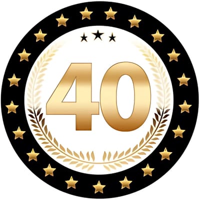 Bierviltjes 40 - 25x stuks - zwart/goud - luxe - verjaardag/jubilea - feestartikelen