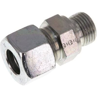 G 1/2'' Buitendraad x 16S Verzinkt Stalen Rechte Snijring Koppeling 400 Bar DIN 2353