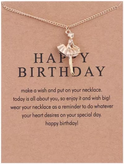 Wenskaart Life is magical met vergulde ketting Danseres