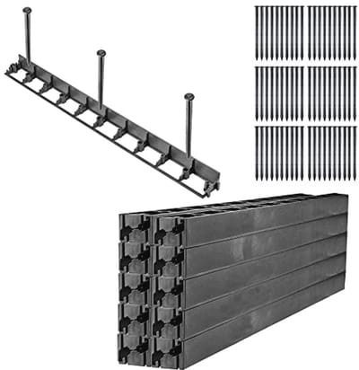 Gazonrand 58 mm - 20 stuks + 60 spijkers | Kunststof bloembedrand met kliksysteem