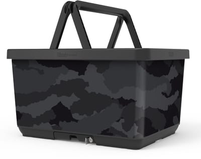 Basky Fietsmand Camo Black - gerecycled plastic - voor- of achterkant