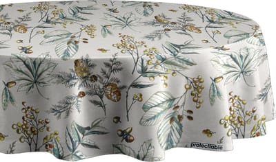Protecttable - Rond Tafelzeil Herfst Wilde Bessen en Bladeren Ø138cm - Tafelkleed Afwasbaar - Kunststof