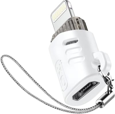 XO, OTG-adapterkabel Micro USB naar Lightning, Wit