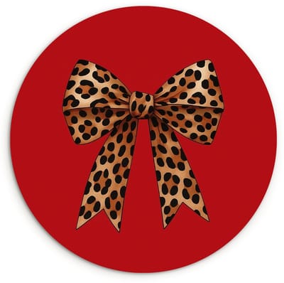 WallCircle® Wandcirkel 120x120 cm - Muurcirkel Strik - Sierlijk - Panter - Rood - Muurdecoratie woonkamer - Wanddecoratie slaapkamer - Kamer decoratie accessoires - Ronde schilderijen XXL