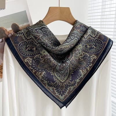 Sjaal vierkante sjaal van 70x70 cm voor dames - Landelijke stijl - Nekbeschermende sjaal - Dunne driehoekige hoofdsjaal/sjaal-Stijl 39