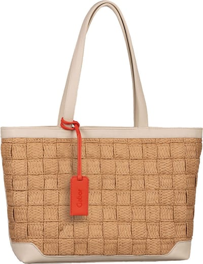 Gabor Schoudertas Aurea Zip Shopper Mixed Beige Crème