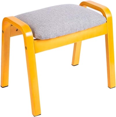 Ottomaanse voetenbank - Bankkruk opstapkruk - Schoenen wisselen - Massief houten frame - 44 x 33 x 37 cm