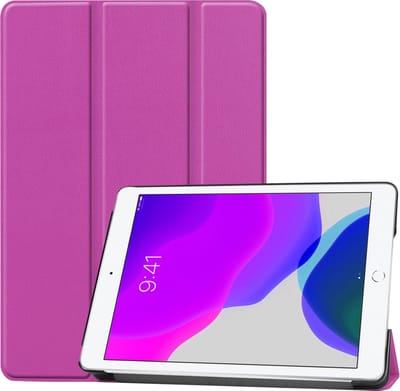 Hoes - Geschikt voor Apple iPad 7 (2019) - 10.2 inch - 7e Generatie - Dun & Stevig - Trifold Bookcase - Hard Cover - Hardcover Book Case - Tablet Hoesje - Paars