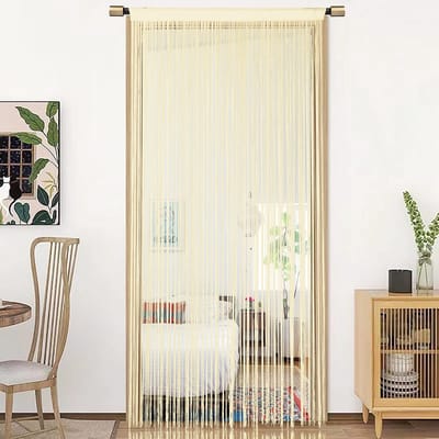 Unyqoos ® Stijlvolle String Deurgordijn en Raamdecoratie voor Multifunctioneel Gebruik – 90x200cm Champagne