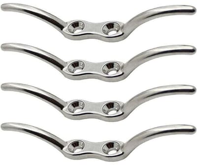 EXCITAT 4 stuks - Vlaggenmasthaken - Bootaccessoires - RVS touwhaken - Geschikt voor vlaggenmasten, boten, luifels, jaloezieën, zeilen