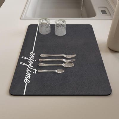 Diatomeeënaarde Keuken Afvoer Mat Aanrecht Vocht-absorberende Tafelmat Huis Mok Schotel Droogmat Antislip Vuilafstotende Tafelmat 30 * 40CM