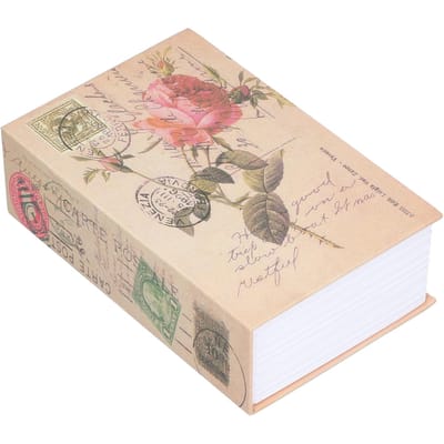 Mini tirelire avec doublure en acier inoxydable, coffre-fort en forme de livre, pour la maison et le bureau beige