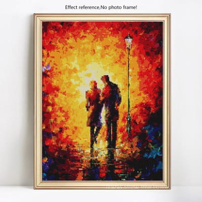 Diamantschilderij met ronde stenen Paar foto's van strass diamant diamant borduurwerk 20X30