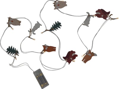 Star Trading Decoratieve kerstverlichting met dierenmotieven 'Forest Friends', batterij, hout