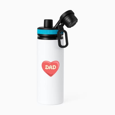 Hacebo® - dad waterfles met draaidop blauw - Vader - papa - Vaderdag - cadeau - verjaardag - kado - water fles - 850ML
