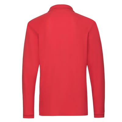 Fruit of the Loom Heren Premium Pique Poloshirt met lange mouwen (Rood)
