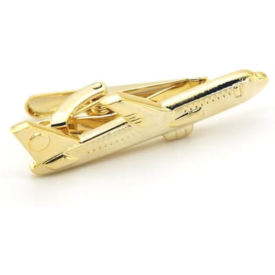 Kwaliteitsmessing Materiaal Nieuwe Gouden Kleur Vliegtuig Stropdas Speld Voor Mannen Vliegtuig Stropdas Clips Groothandel Detailhandel beige