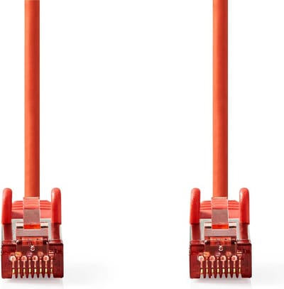Nedis CAT6 Netwerkkabel - RJ45 Male - RJ45 Male - S/FTP - 5.00 m - Rond - LSZH - Rood - Label