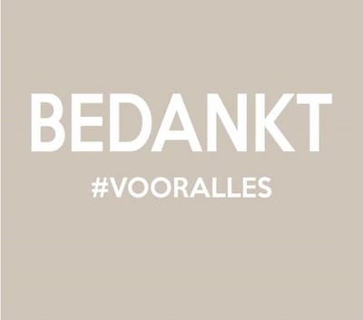 Luxe Bloemenkaartjes - Wenskaarten - Cadeaukaart - Taupe -Bedankt - 7x7cm - 20 Stuks - Met Boorgaatje