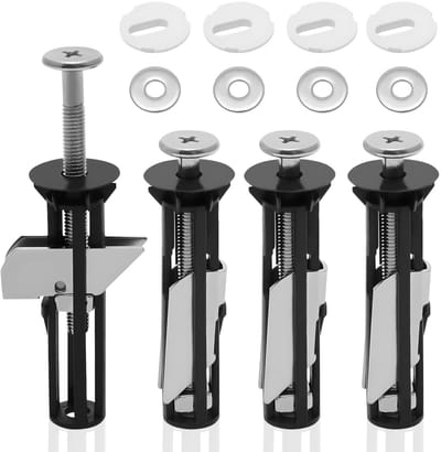 Dailygoods- Toiletbrilboutenset 4 stuks - Heavy Duty - Bevestigingsmiddelen - Snelontgrendelend - Roestvrij staal - Betrouwbaar vergrendelingsmechanisme - Toiletbrilbevestiging