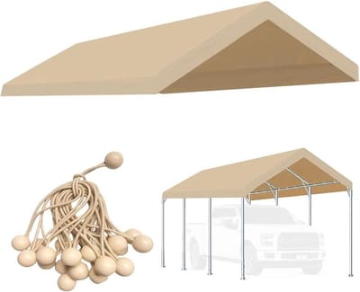 Carport Luifel Hoes - Garage Overkapping - Bescherming Buiten - Heavy-Duty PE Stof - 30 x 50 cm - Beige