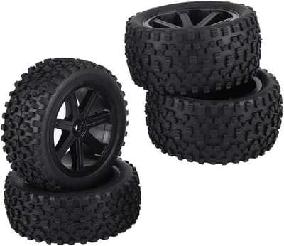 Set van 4 Rubber Banden voor 1/10 RC Truck, Geschikt voor Buggy en Crawler Auto's, Zwart