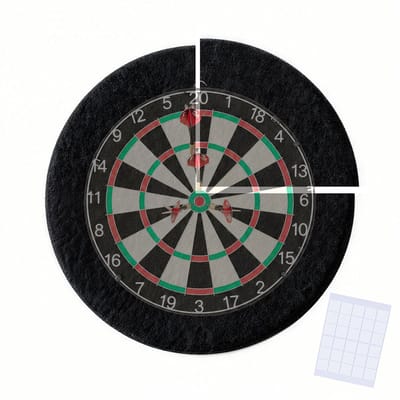 Beschermring voor dartbord - 60 cm - 4-delig - zwart