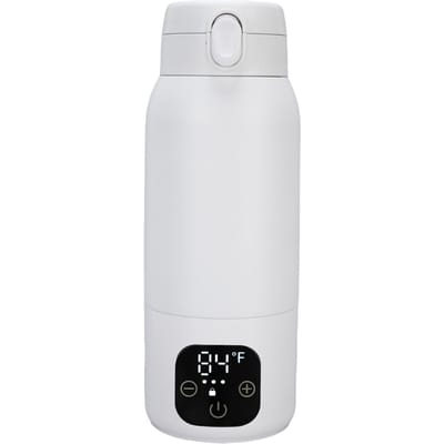 Bouilloire Électrique de Voyage Sans Fil 500ml Acier Inoxydable 316 USB Portable Petite Chauffeau Bouilloire à Café pour Thé Lait L white