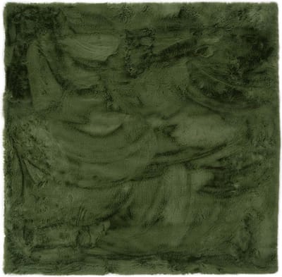 Vierkant hoogpolig vloerkleed - Comfy plus olijfgroen 100x100
