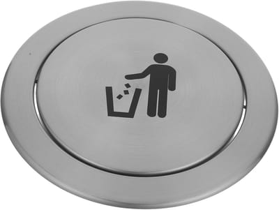 Vuilnisbakdeksel Roestvrijstaal - Afvalkoker Deksel - Geurbeheersing Keuken - Verzonken Afsluiting - 23.8 cm Diameter - Zilver