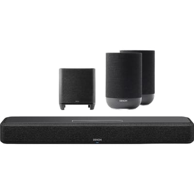 Denon Home Soundbar 550 + Denon Home subwoofer + Denon Home 200 Zwart (2x)