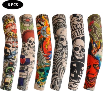Livano Tattoo Sleeve - Voor Volwassenen - Mouw - Tatoeage - Arm Warmer - Zonbescherming - UV Beschermend - 6 Stuks