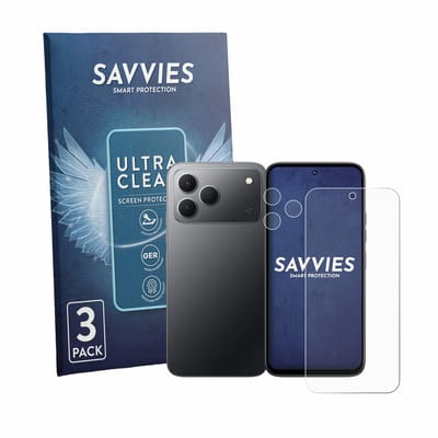 Savvies - Screenprotector voor Tecno Spark 50 4G (Voor+Camera) - Folie Beschermfolie transparant 6 Stuks