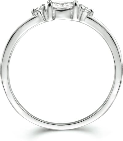 Gerhodineerd Zilver Ring Trilogie Met Zirkonia 1334786