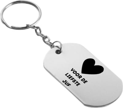 Akyol - voor de liefste juf sleutelhanger - Juf - docenten leraren - cadeau - 54 x 29mm